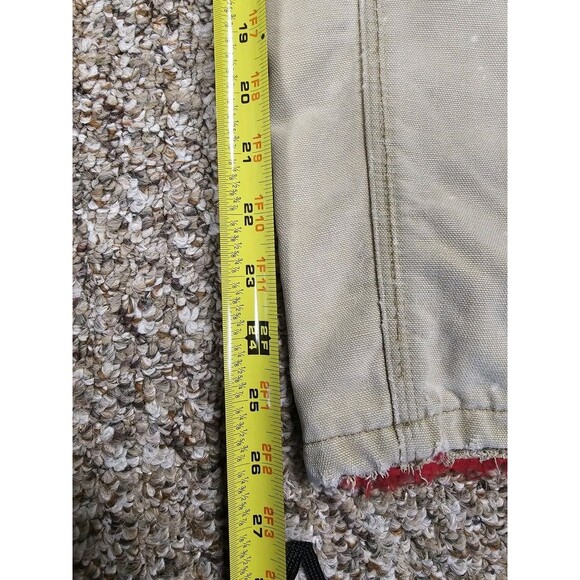 Carhartt Insulated Overalls Mens Tan Canvas Bleached Bib 38x26 Per Measurement - Picture 5 of 9